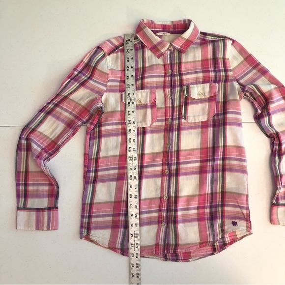 Aeropostale Girls Pink/Purple Plaid Shirt Size M - Picture 4 of 7
